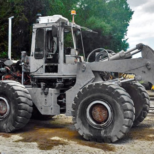 Wheel loader, after blasting
